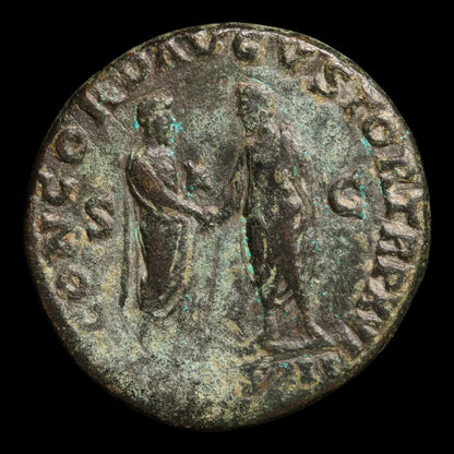 Rome, Emperor Marcus Aurelius, Large AE Sestertius, Emperor & Brother Reverse - 161 to 162 CE - Roman Empire