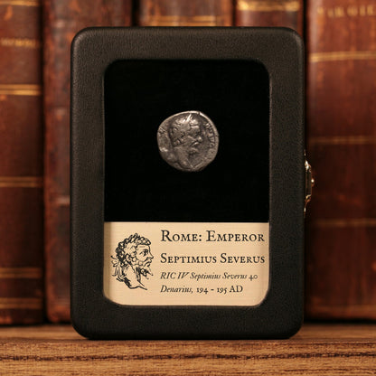 Rome, Emperor Septimius Severus, AR Denarius, Apollo (Major Greek God) - 194 to 195 CE - Roman Empire