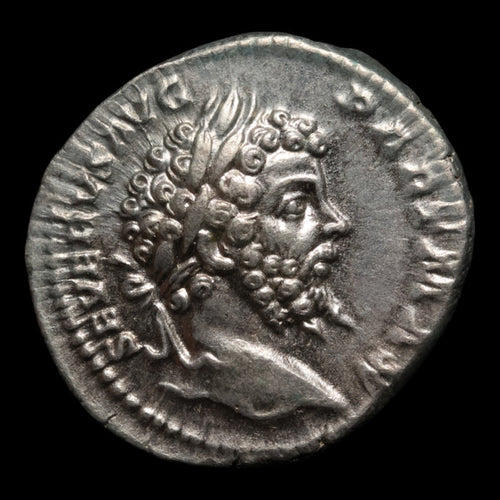 Rome, Emperor Septimius Severus, AR Denarius, Virtus (Bravery) - 200 to 201 CE - Roman Empire