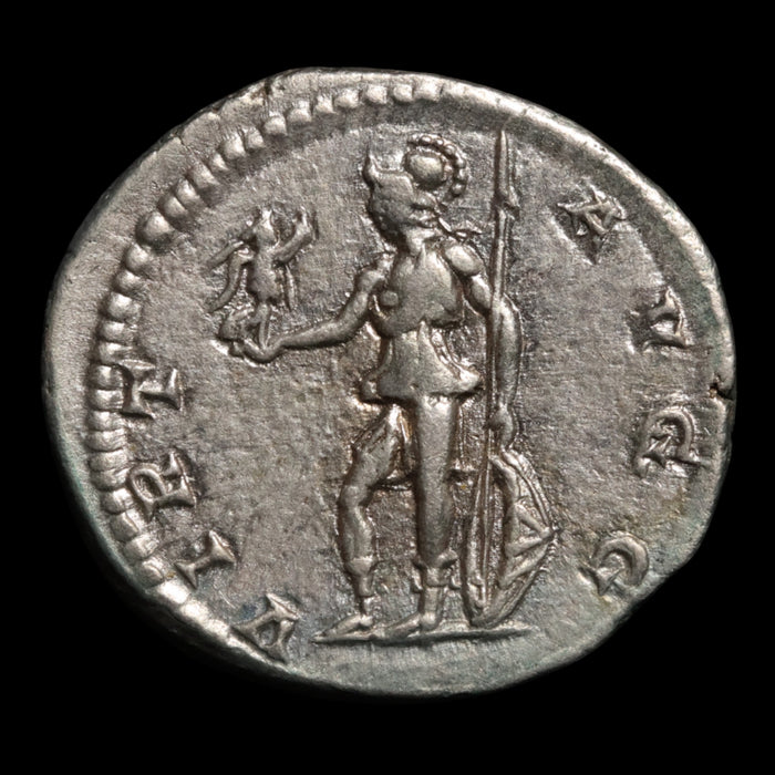 Rome, Emperor Septimius Severus, AR Denarius, Virtus (Bravery) - 200 to 201 CE - Roman Empire