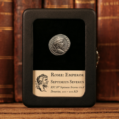 Rome, Emperor Septimius Severus, AR Denarius, Virtus (Bravery) - 200 to 201 CE - Roman Empire