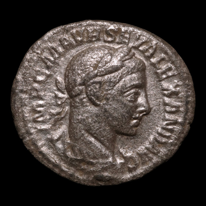 Rome, Emperor Severus Alexander, AR Denarius, Virtus (Deity of Bravery) - 222 to 228 CE - Roman Empire