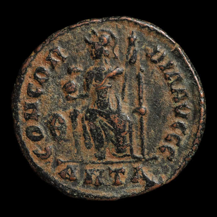 Rome, Emperor Theodosius I, AE3, Roma (Goddess of Rome) - 378 to 383 CE - Roman Empire