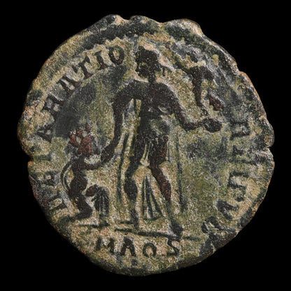Rome, Emperor Valentinian II, AE2, Emperor With Kneeling Woman - 378 to 383 CE - Roman Empire