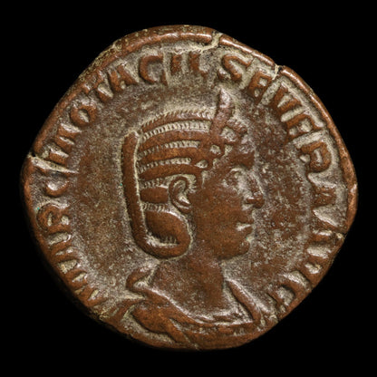 Rome, Empress Otacilia Severa, Large AE Sestertius, Pietas (Faith & Devotion) - 244 to 249 CE - Roman Empire
