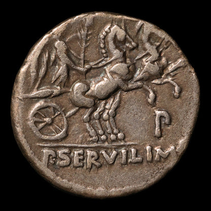 Rome, P. Servilius Rullus, AR Denarius, Minerva & Victory - 100 BCE - Roman Republic