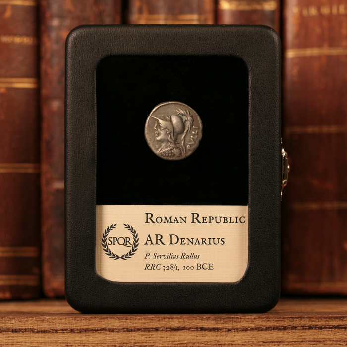 Rome, P. Servilius Rullus, AR Denarius, Minerva & Victory - 100 BCE - Roman Republic