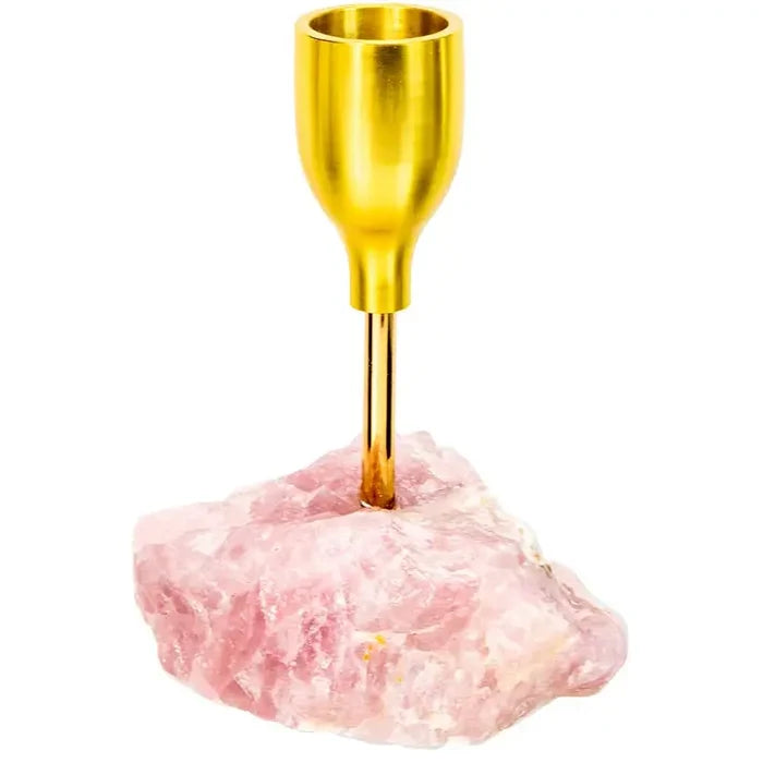 Rose Quartz Taper Candle Holder