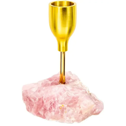 Rose Quartz Taper Candle Holder