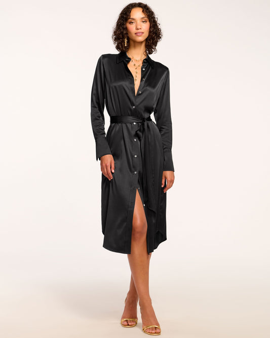 Victoria Silk Button Down Midi Dress