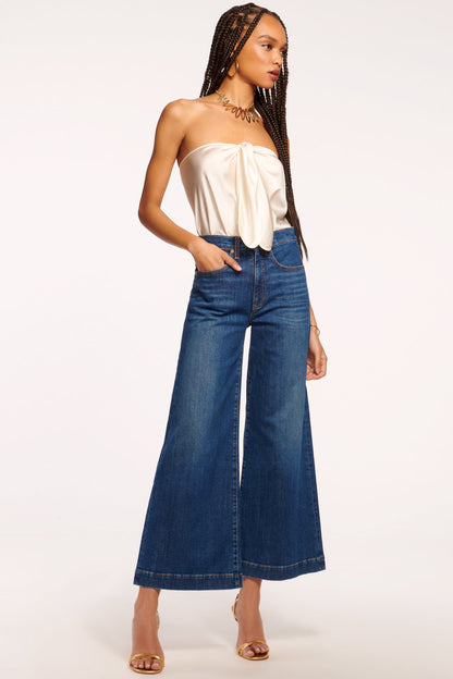 Tyra 5-Pocket Cropped Wide Leg Jean