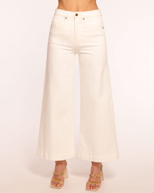 Tyra 5-Pocket Cropped Wide Leg Jean | WHITE