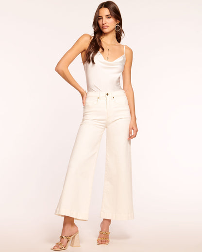 Tyra 5-Pocket Cropped Wide Leg Jean | WHITE