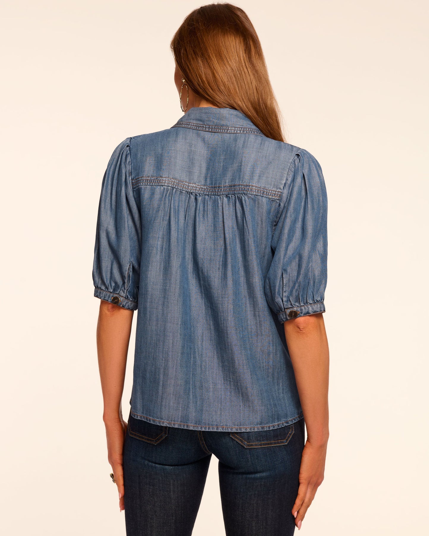 Noah Chambray Short Sleeve Top