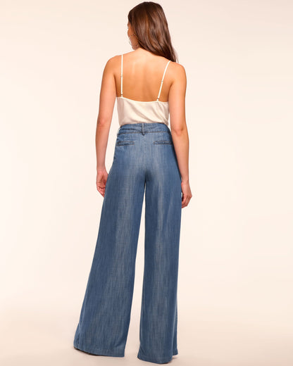 Oscar Chambray Pleated Pant