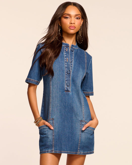 Skylar Short Sleeve Denim Mini Dress