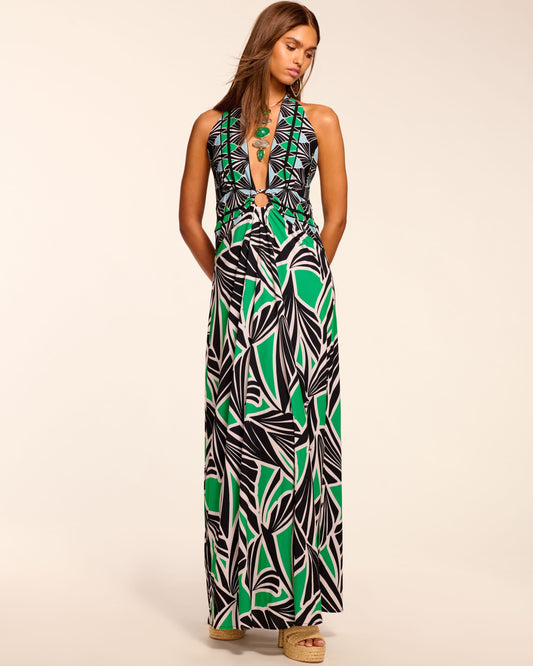 Rayna Jersey Plunging Maxi Dress