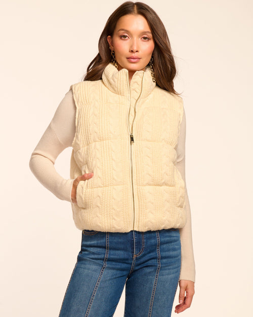 Vera Cable Knit Puffer Vest