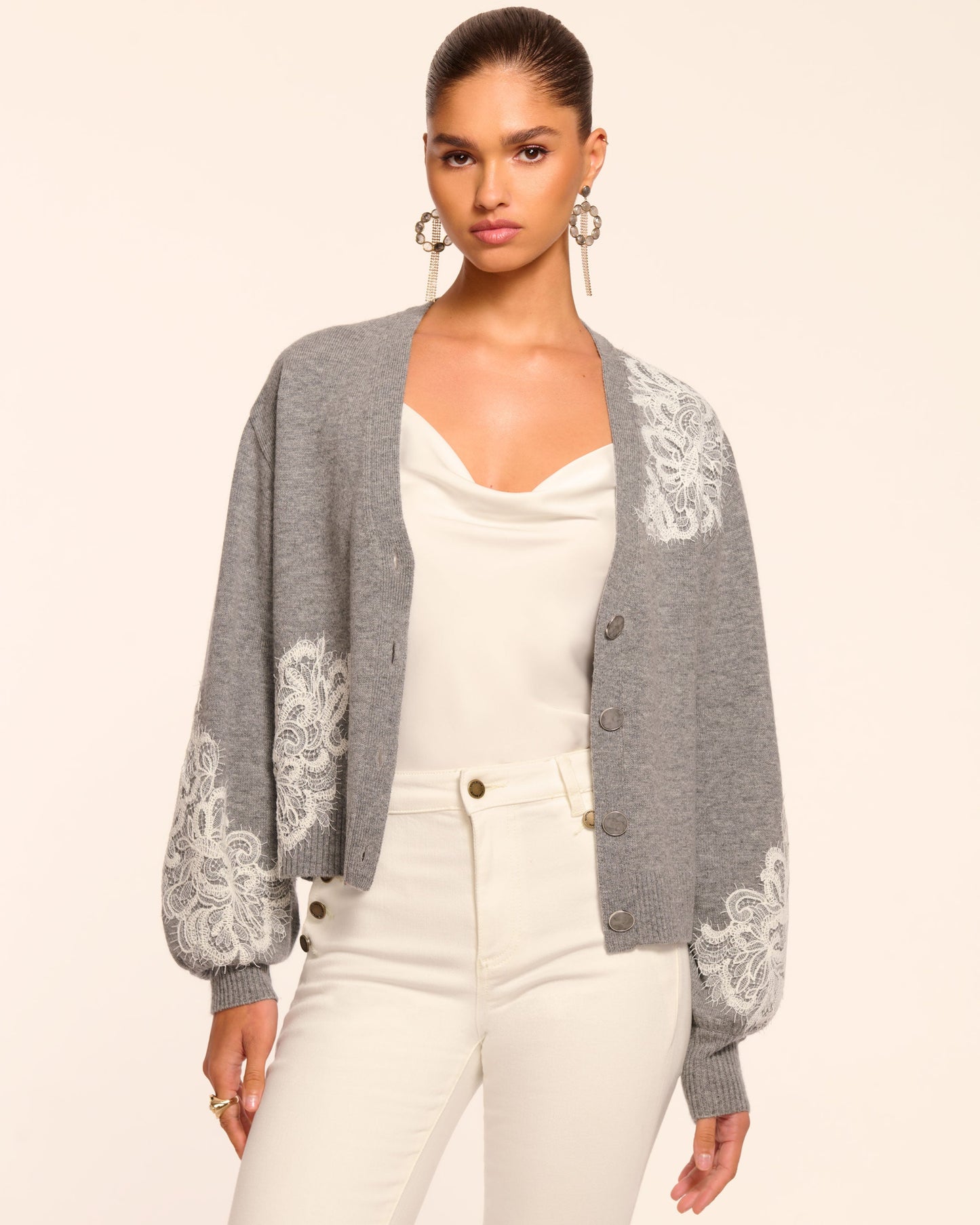 Perry Wool Embellished Cardigan Sweater