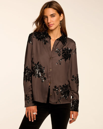 Sara Button Down Embellished Shirt