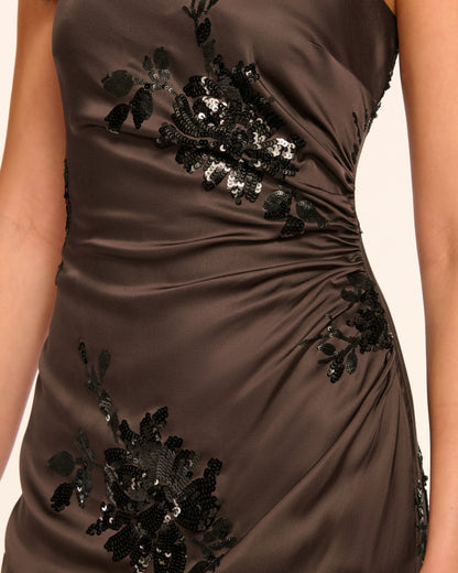 Sharon Strapless Embellished Midi Dress