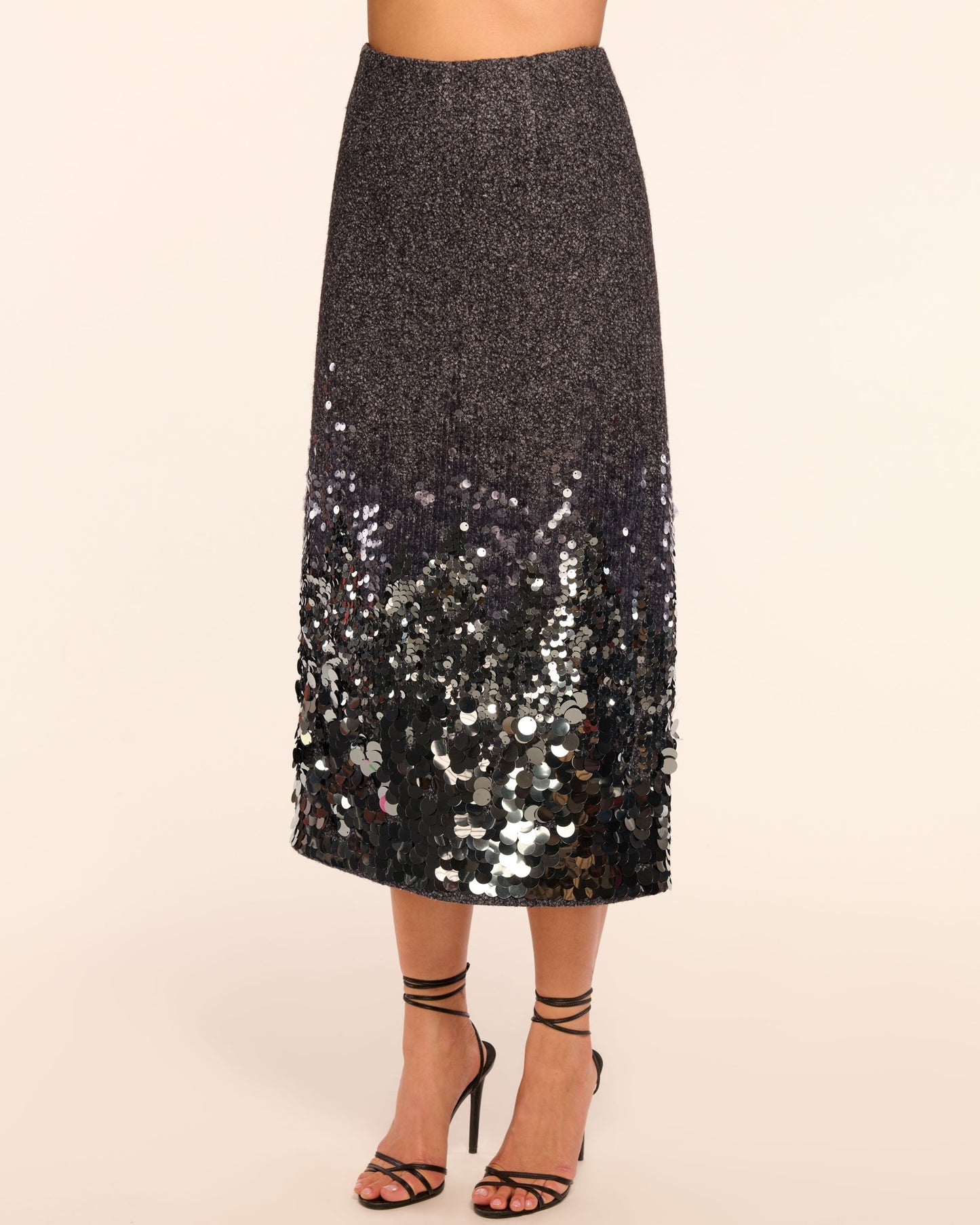Peter Wool Blend Embellished Midi Skirt