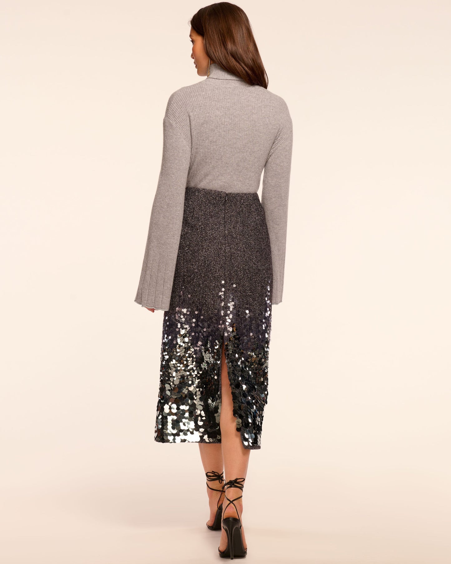 Peter Wool Blend Embellished Midi Skirt