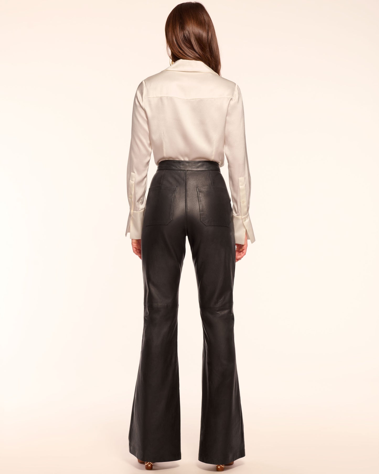Theodora Leather High-Rise Wide Leg Pant