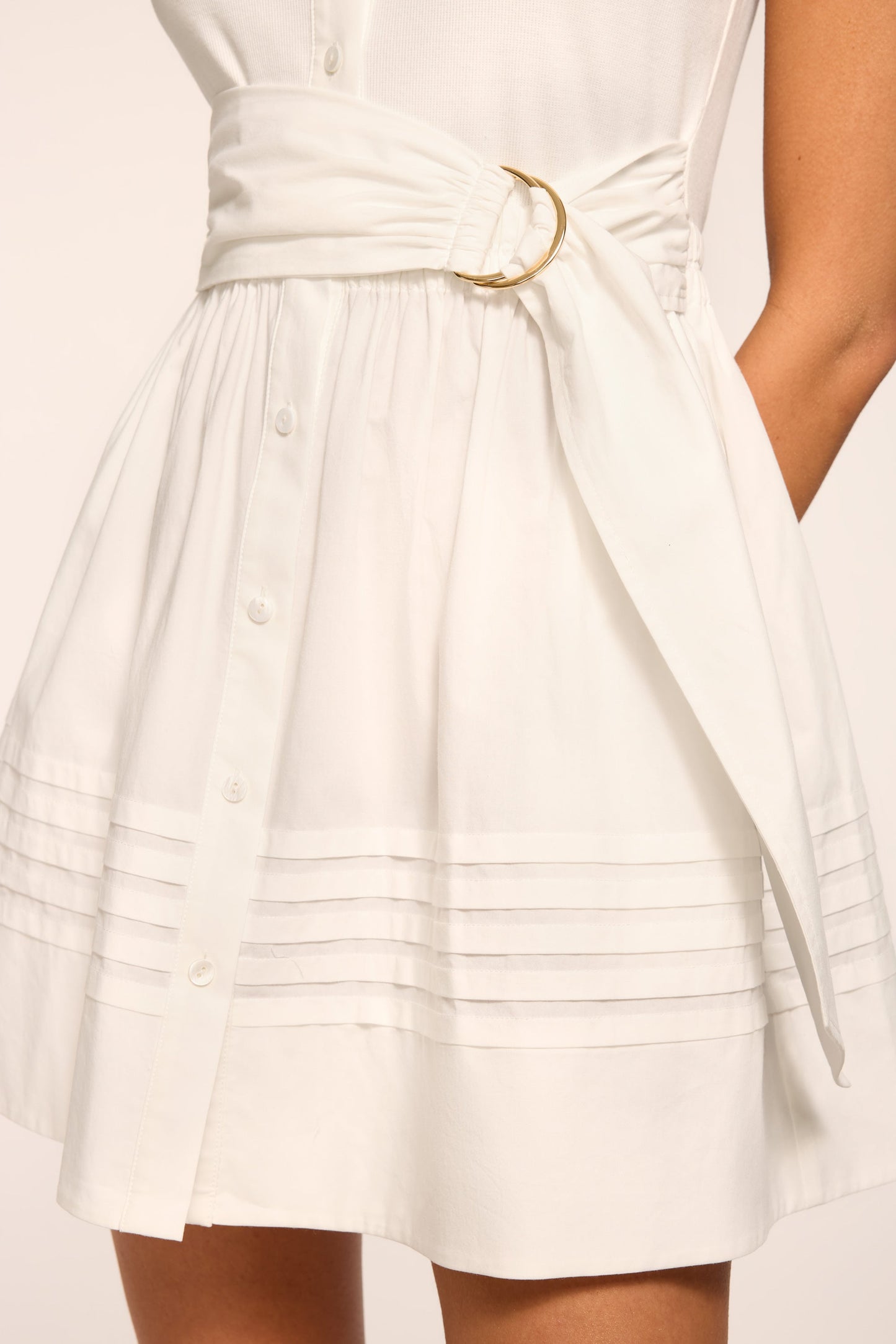 Orla Cotton Knit Combo Mini Dress | IVORY
