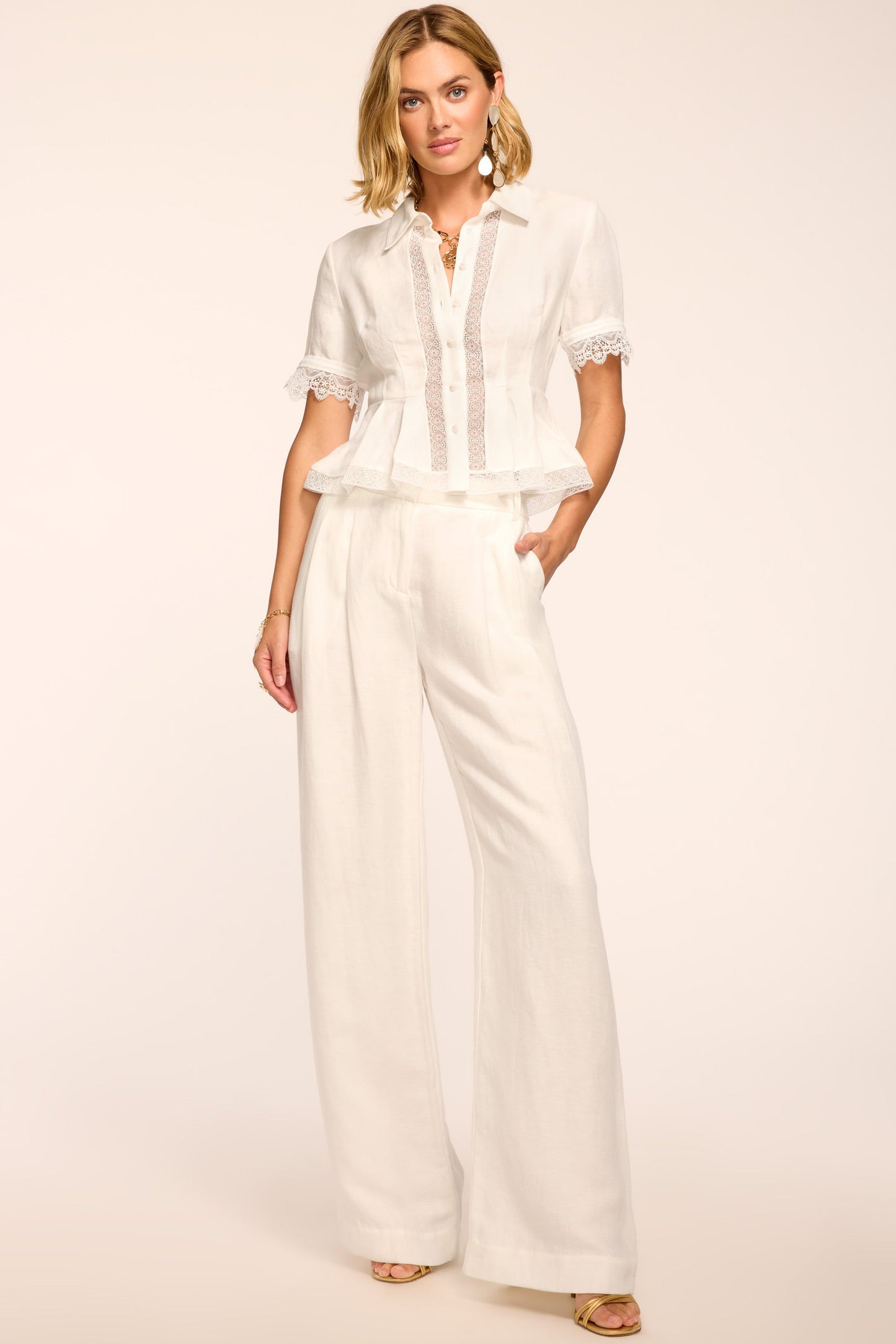 Oscar Textured Linen Pant | WHITE LINEN