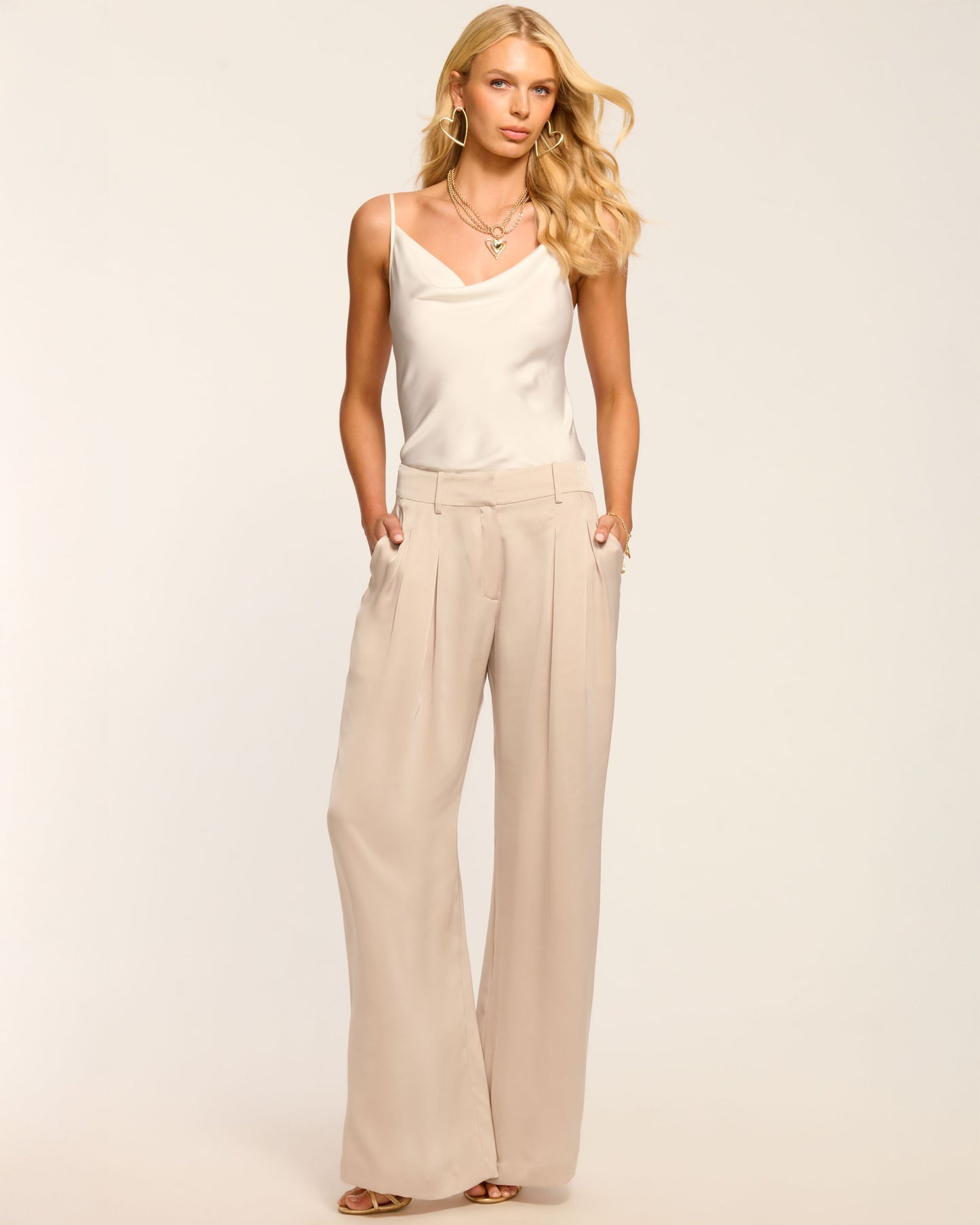 Oscar Pleated Wide Leg Pant