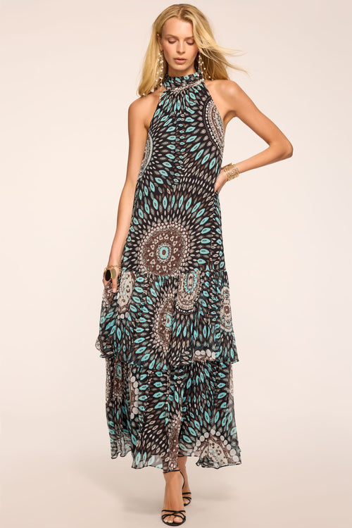 River Printed Silk Maxi Dress
