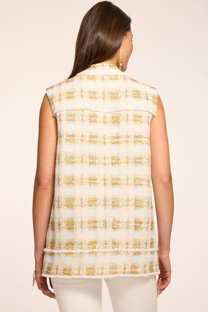 Violet Lurex Tweed Vest