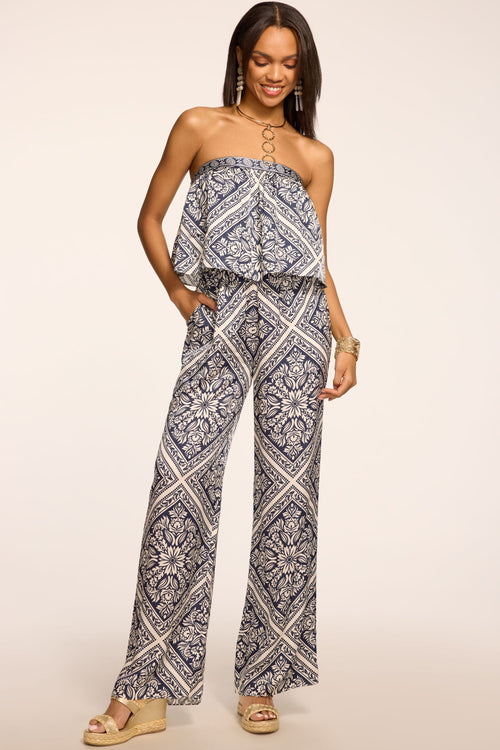Thadia Printed Strapless Jumpsuit