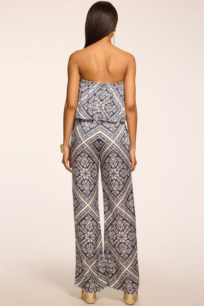 Thadia Printed Strapless Jumpsuit