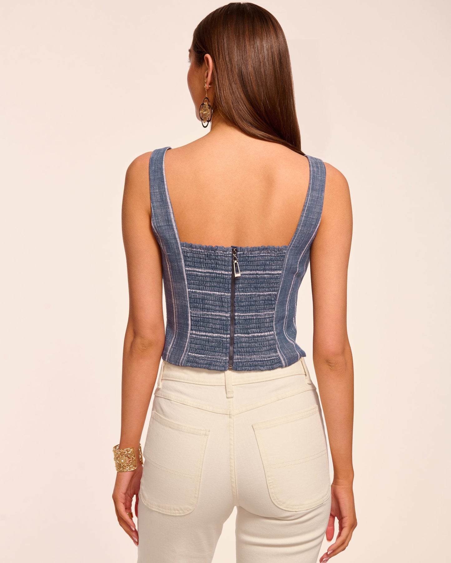 Olive Button Front Sleeveless Top