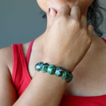 Ruby Zoisite Bracelet Delicious Arm Candy Crystal