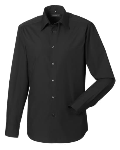 Russell collection men’s long sleeved corporate poplin shirt-924m