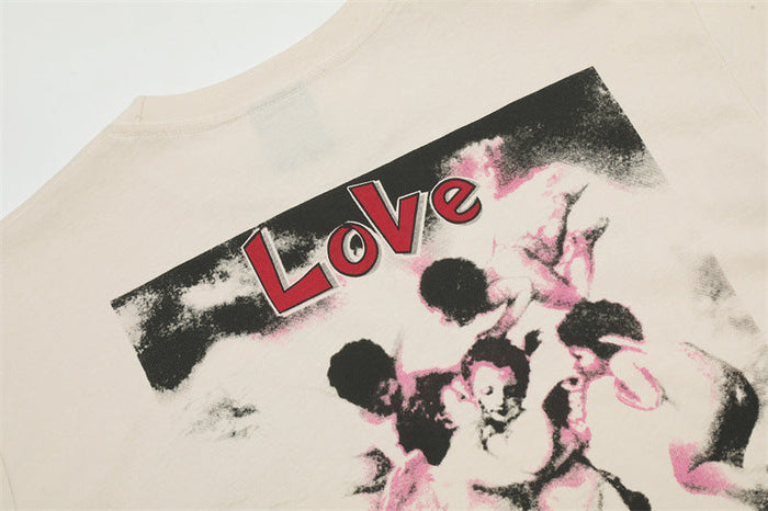 SAINT MICHAEL Cupid LOVE print T-Shirts