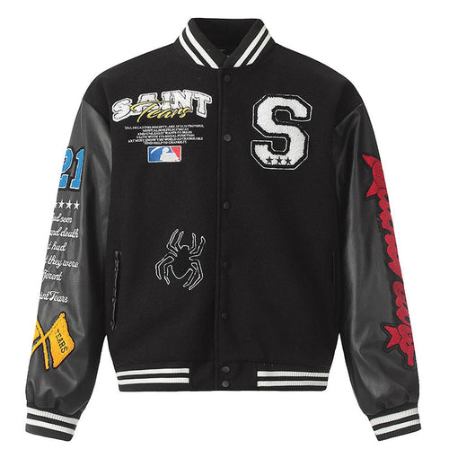 Saint Michael Tears Baseball Jacket