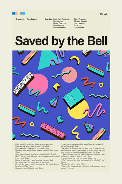 Saved by the Bell inspired print | 12"x18" or 18"x24" Print only