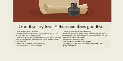 Shakespeare in Love Inspired Mid-Century Modern Print | 12"x18" or 18"x24" Print only