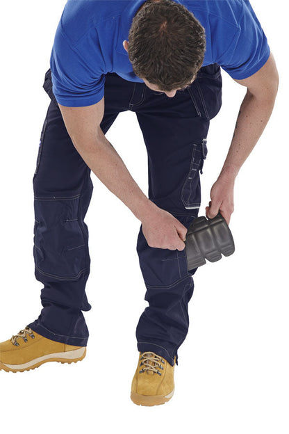 Shawbury multi pocket mens elasticated work trousers with kneepad & holster pockets up to 50 inch- smpt