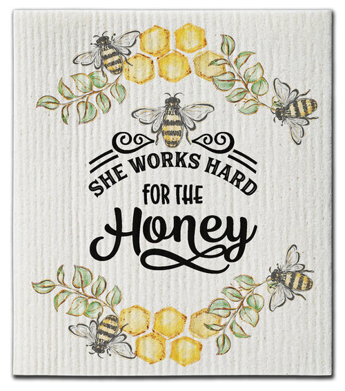 She Works Hard Swedish Dishcloth