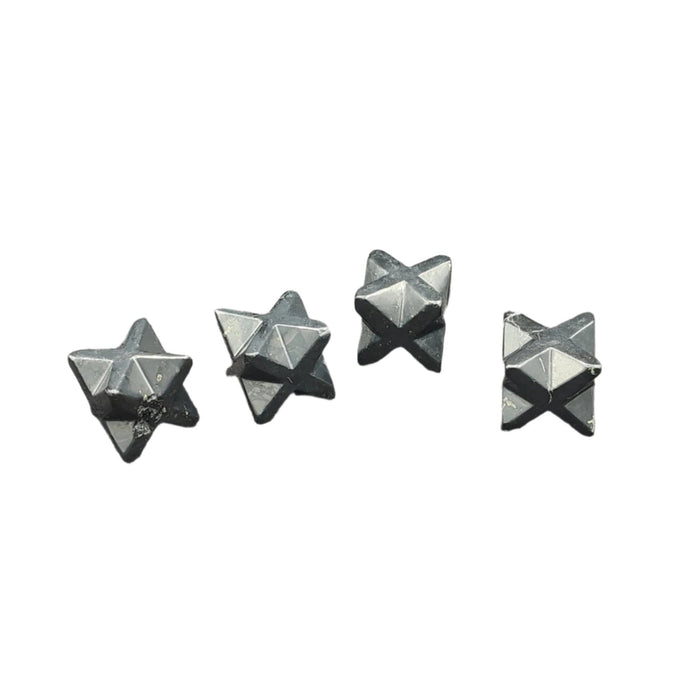 This picture is of 4 black Shungite Merkabah, polished and hand carved.
