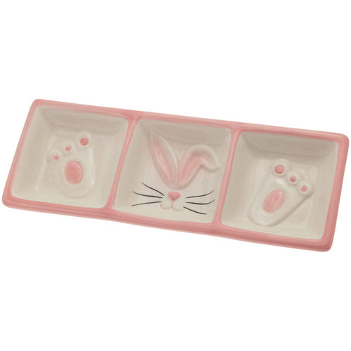 Silly Bunny Tri-Part Serving Plate