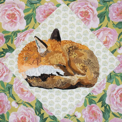 Sleepy Fox a Pieced Collage Pattern