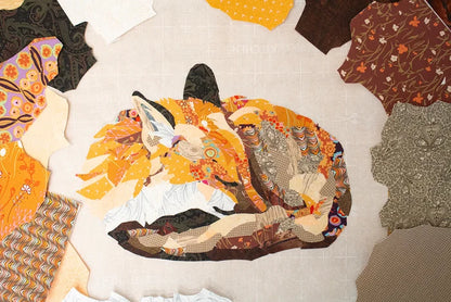 Sleepy Fox a Pieced Collage Pattern