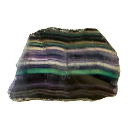 This is the front side of this multi-colored Fluorite slab.