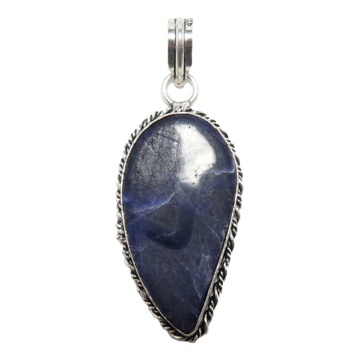 Sodalite Pendant Angel Wing Spiritual Blue Stone Silver